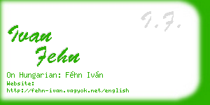 ivan fehn business card